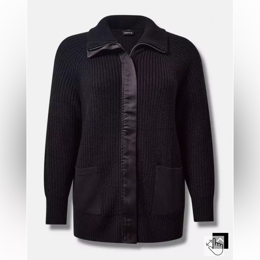 Torrid Black Ribbed Cardigan
